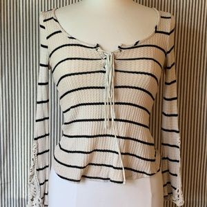 Lace-up Long Sleeve Shirt